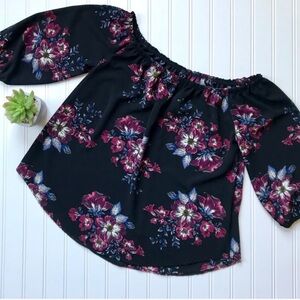 •Windsor• floral crepe chiffon top {B39}